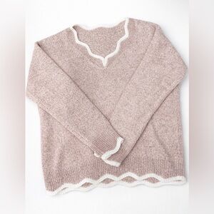 Women's Tawny Sweater with White Trim